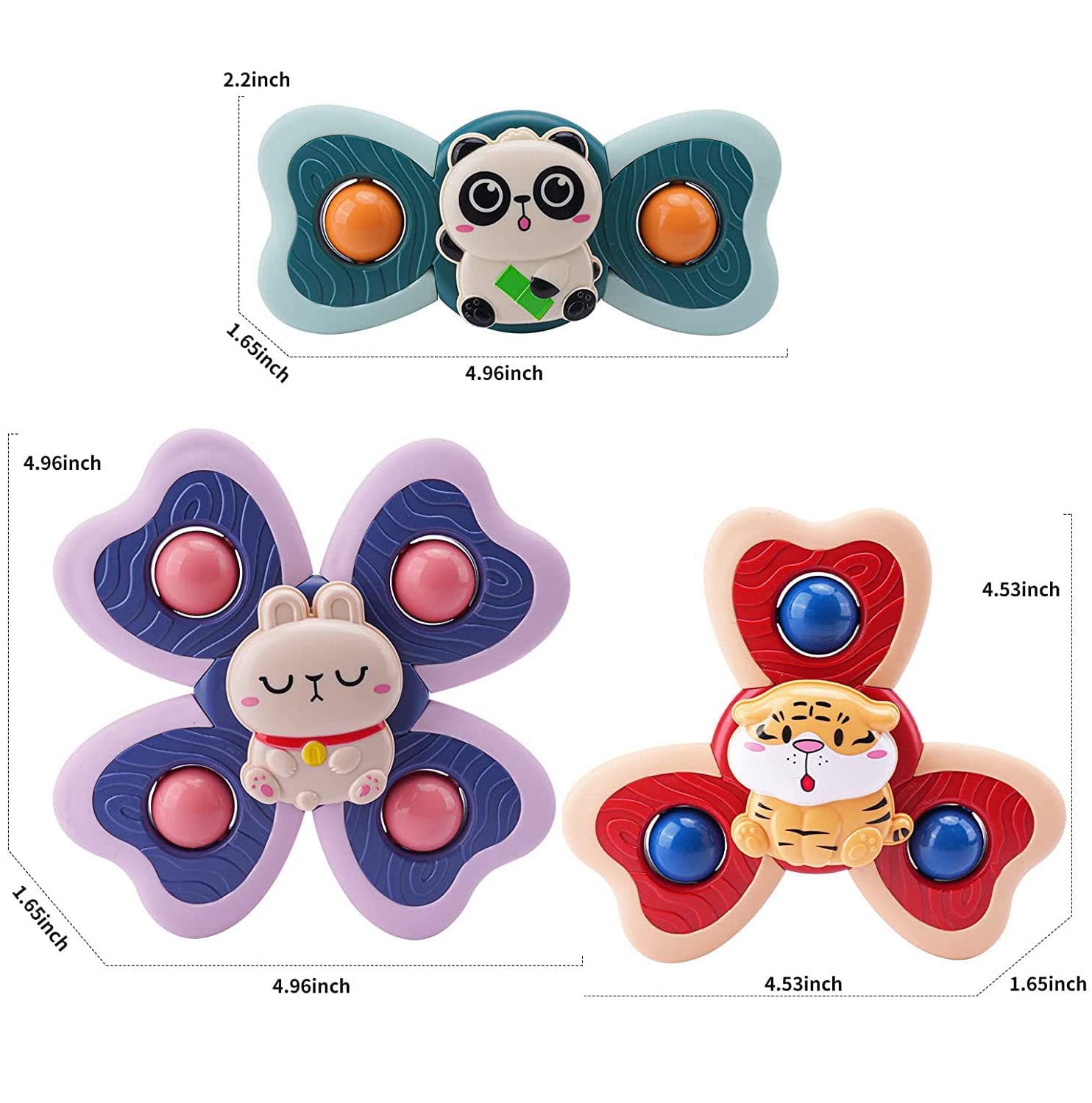 PATPAT Baby Bath Toys for Toddlers 1–3 with Soft Silicone Buttons & 3 Cartoon Shapes | Montessori Gift