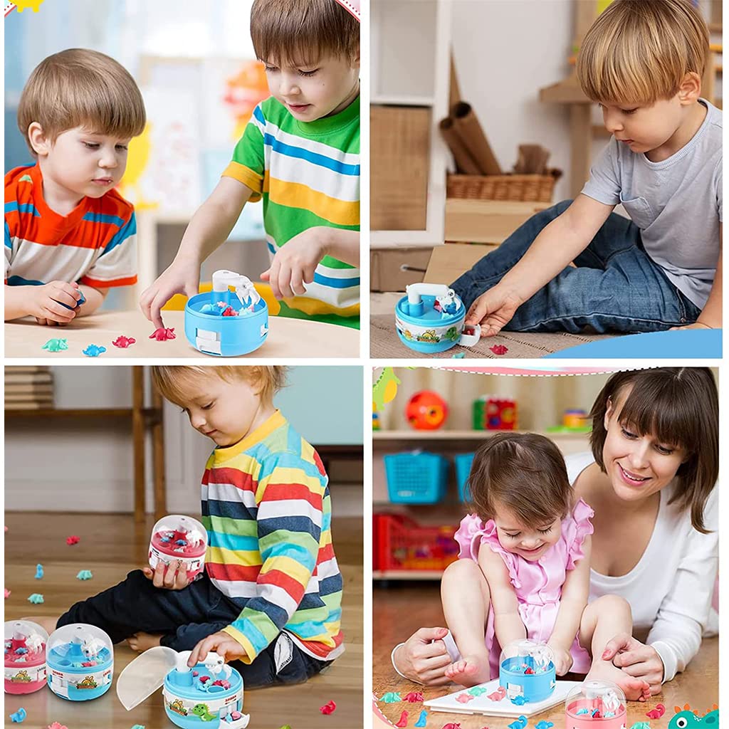 PATPAT Mini Claw Machine for Kids with 8 Dinosaur Prizes featuring 3 Lever Controls | Fun Birthday Gift for 3–8 Year Olds