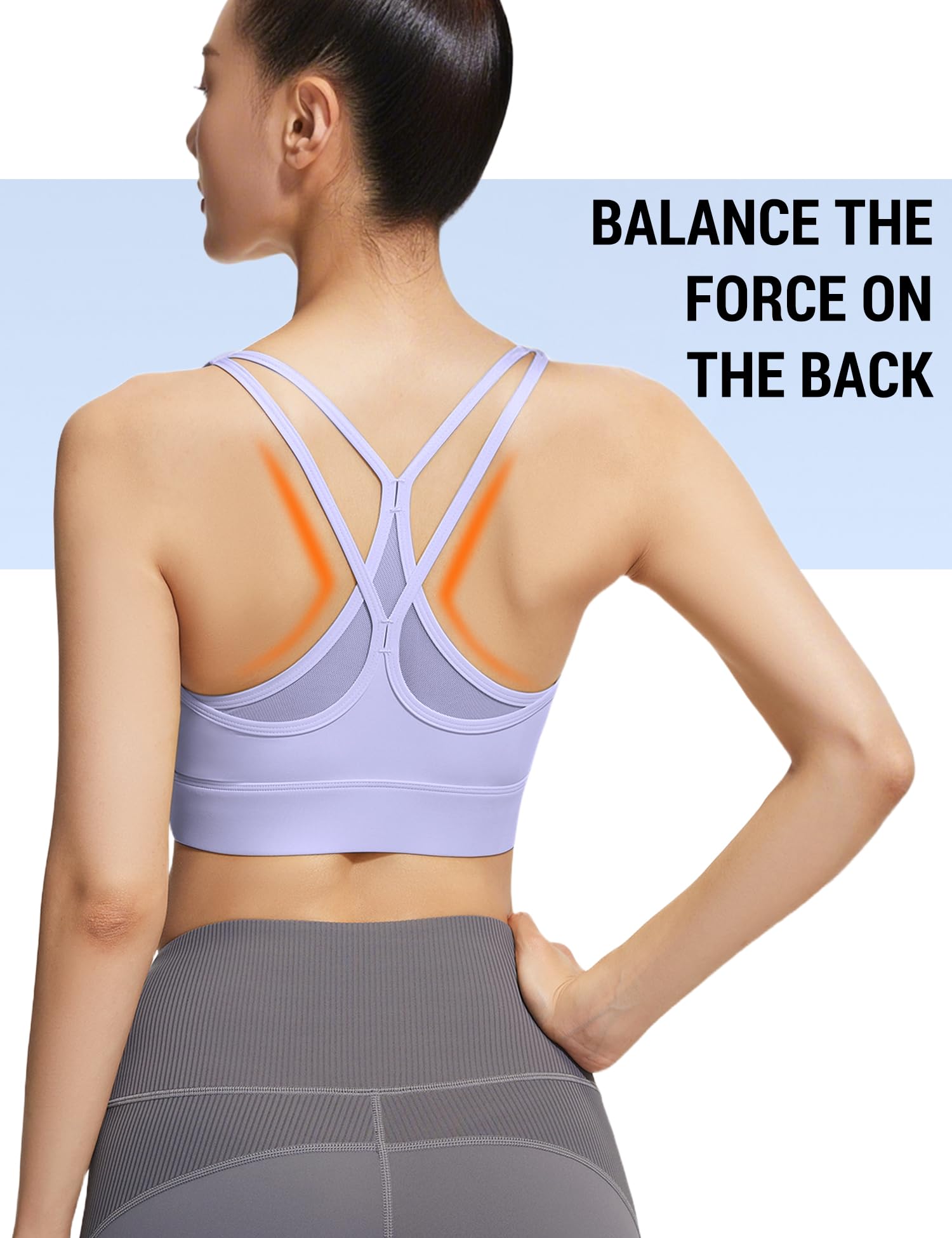 Venzina Women’s High Support Sports Bra for Running and Gym with Criss Cross Back | Quick Dry Mesh Panels and Fixed Pads Purple L