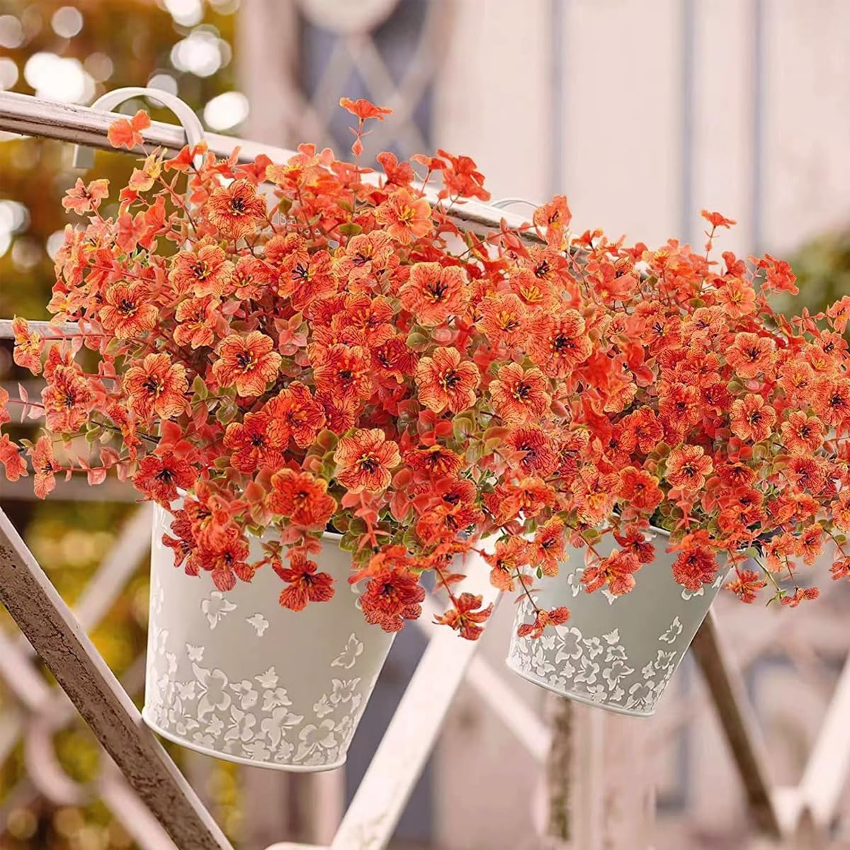 Supvox® 10Pcs Artifical Flower Fall Home Decor Desk Decorative Flower 15.4inches Orange Flowers Bundles Balcony Flower Decor Dining Table Flower Decor Desk Decor Vase Fake Flowers