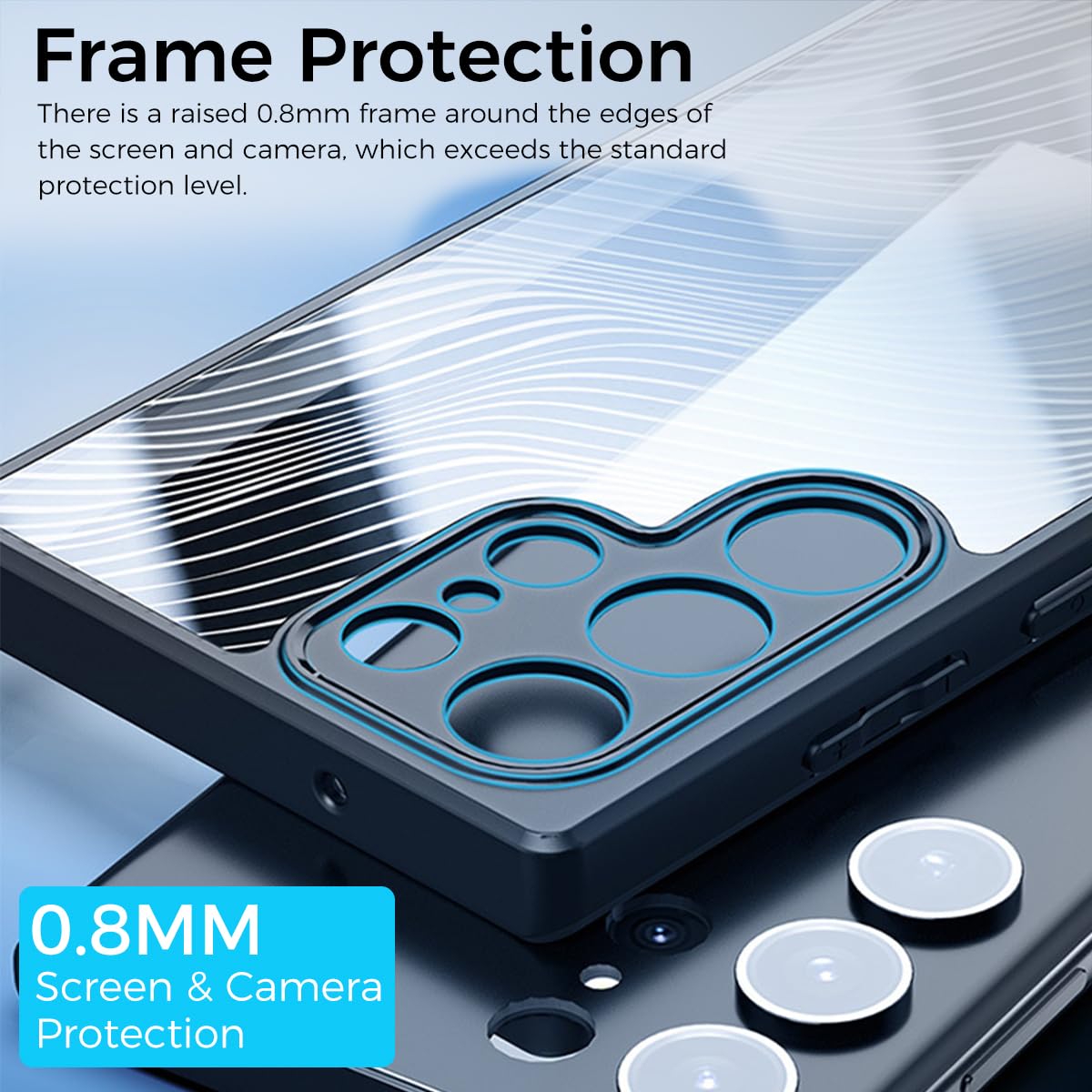 ZORBES Phone Case for Samsung Galaxy S24 Ultra with 0.8mm Raised Frame and Matte Finish | Slim PC and Silicone Cover