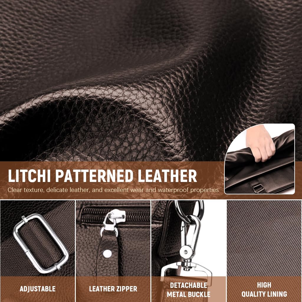 GUSTAVE Messenger Bag for Work and Travel featuring Multi Compartment Design | PU Leather 13 in Laptop Case for Men