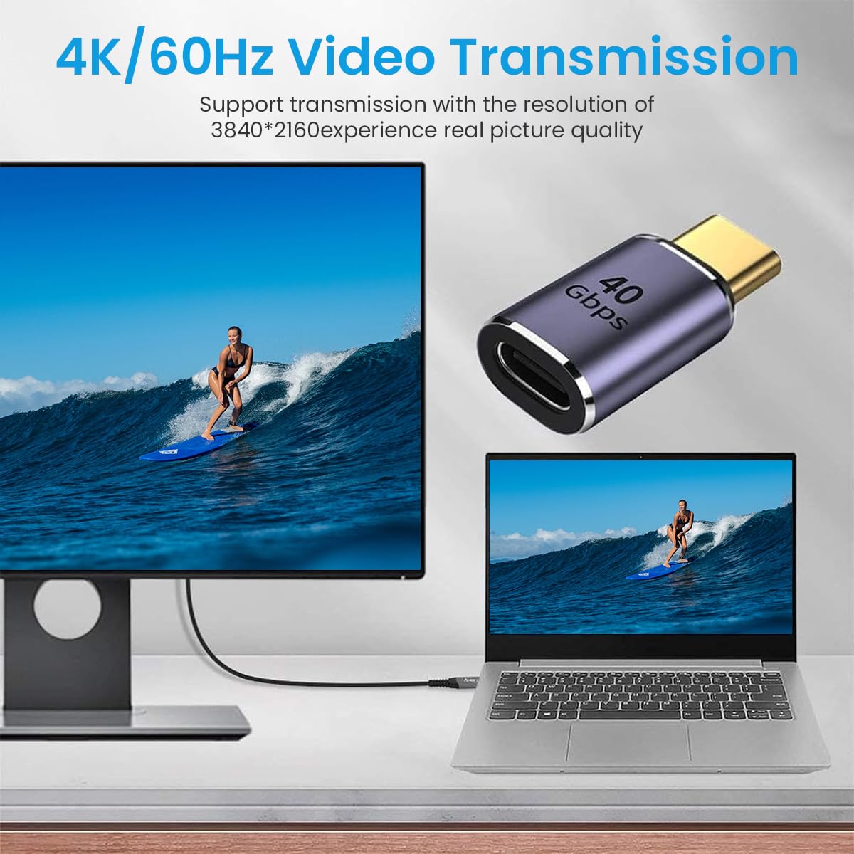 Verilux USB C Adapter for MacBook and Phone with 100W Fast Charging & 8K@60Hz Output | Aluminum Alloy Compact Design