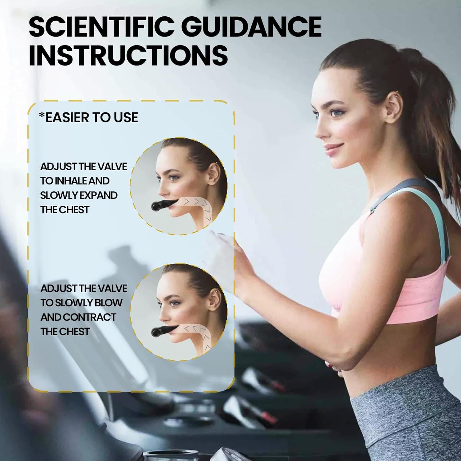 Proberos Breathing Trainer for Lung Exercise and Fitness with Dual Resistance Knobs | Black