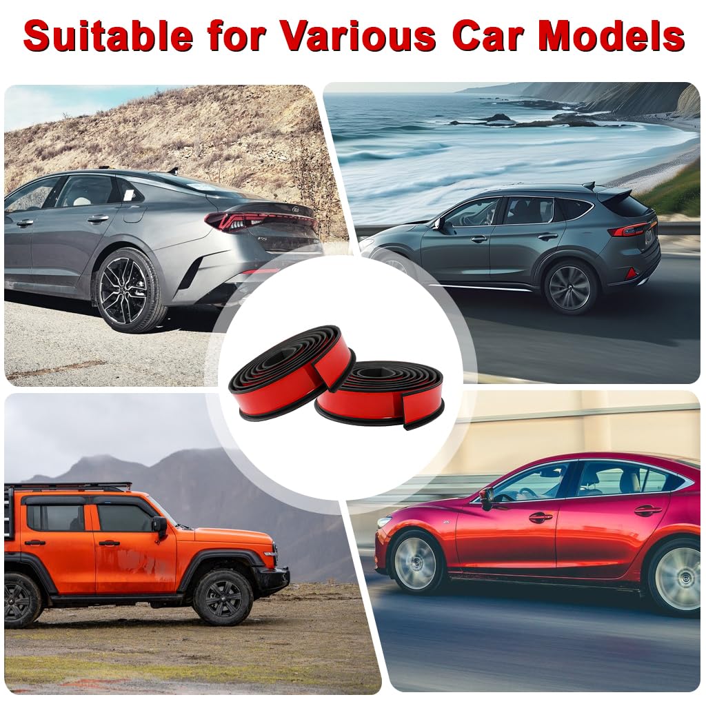 STHIRA Wheel Arch Protector Strips 4Pcs 4.5cm Width with Self Adhesive Rubber for Cars | Scratch Guard Trim