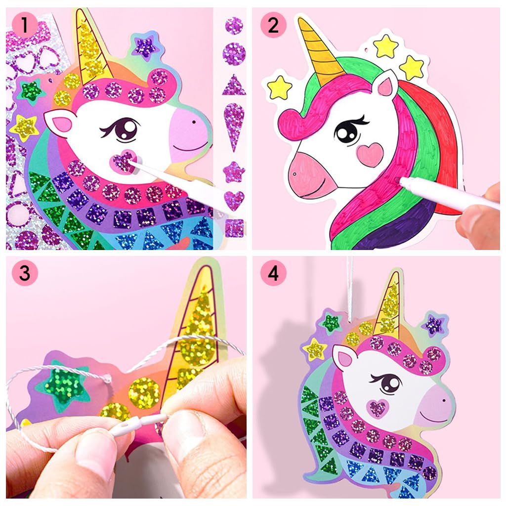 PATPAT Glitter Princess Diamond Painting Sticker Set for Girls with 720 Pieces | DIY Art Craft Kit Featuring 10 Designs