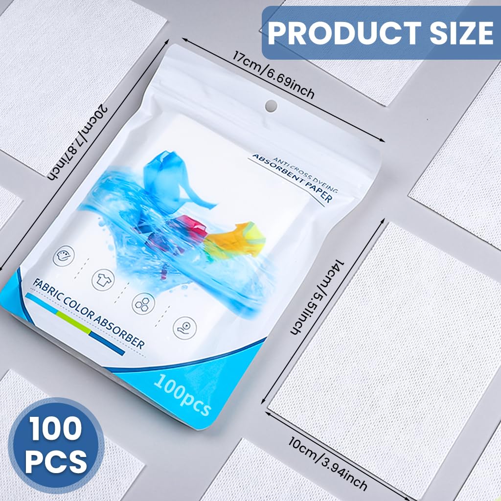 Supvox Fabric Color Absorb Paper for Mixed Laundry with Honeycomb Texture | 100 Wipes