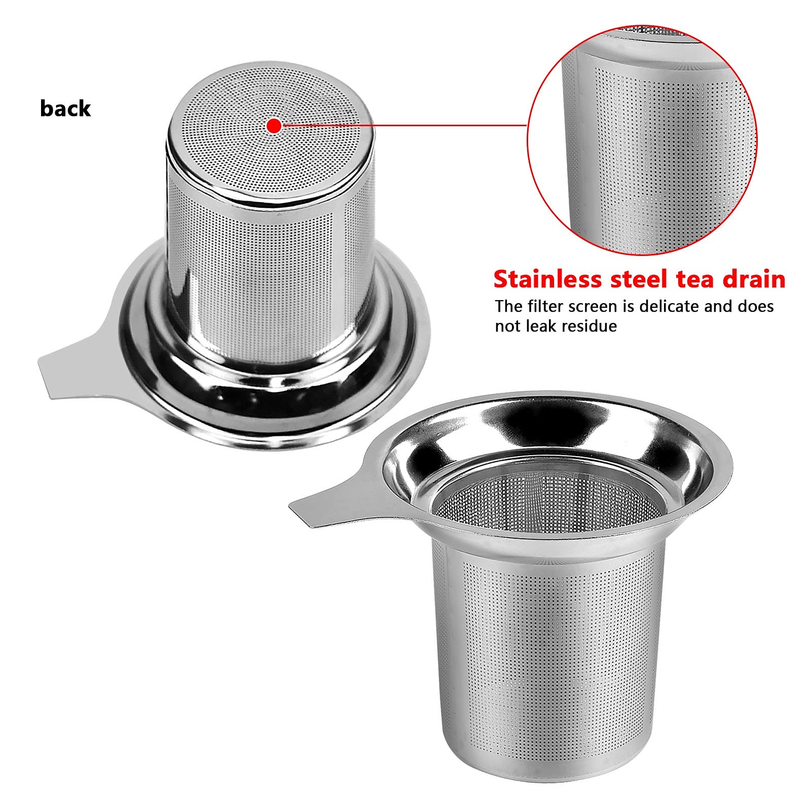 Zibuyu Tea Strainer for Teapots and Cups with 8.8cm Opening | Fine Mesh Stainless Steel Filter
