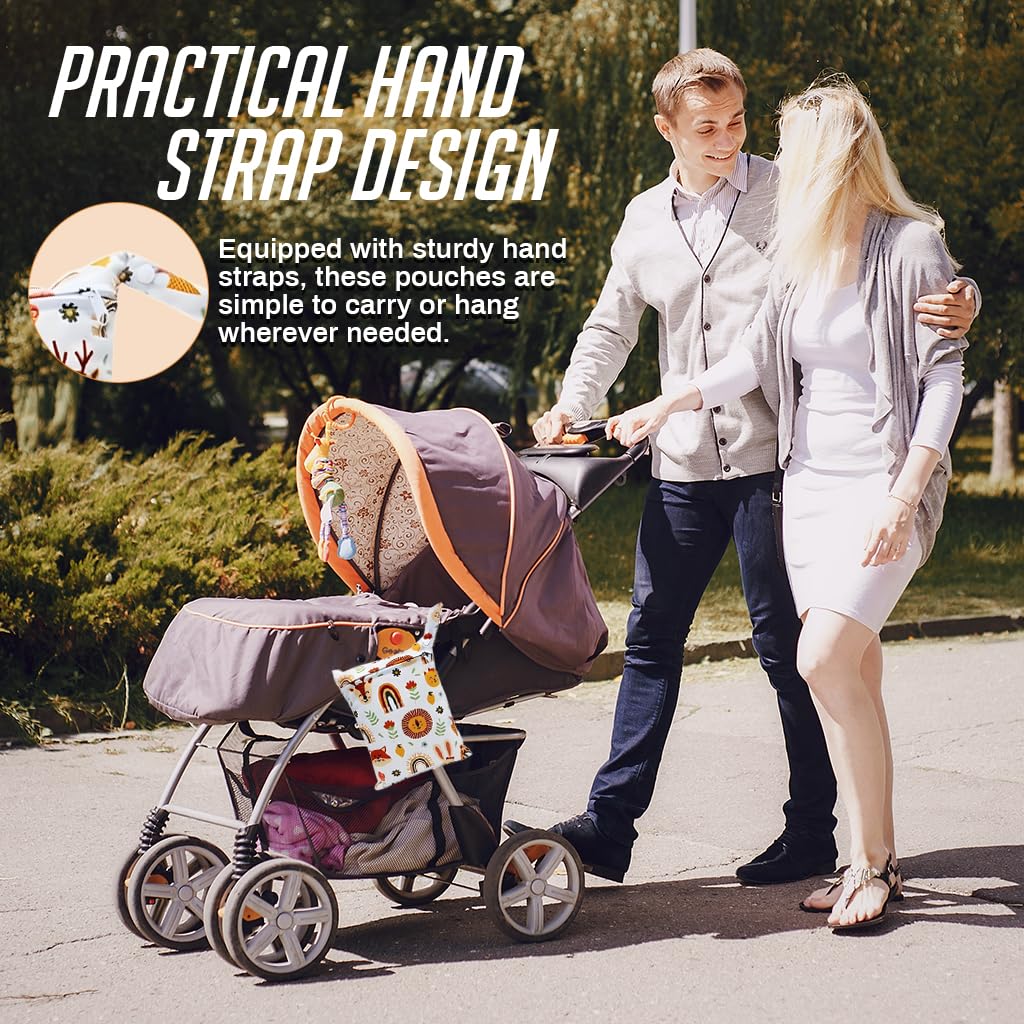 SNOWIE SOFT Baby Diaper Pouches for Travel with Zip-Up Closure and Hand Strap | 3 Sizes