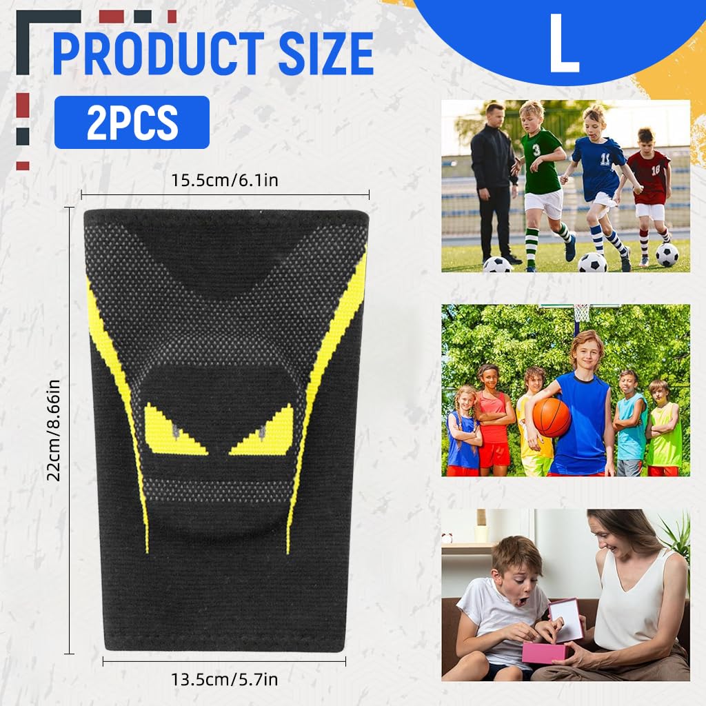 PROBEROS Sport Compression Knee Sleeves for Kids with 15–25 mmHg Support | Nylon Knitted 2 Pcs