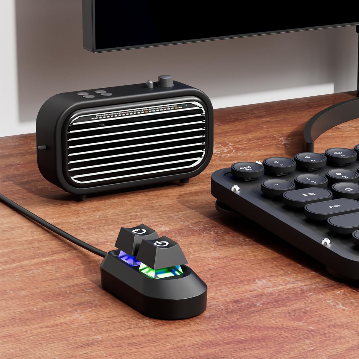 Verilux Desktop Computer Power Switch with LED Lights for Easy Setup and Quick Access | 2 in 1 Power and Restart Button