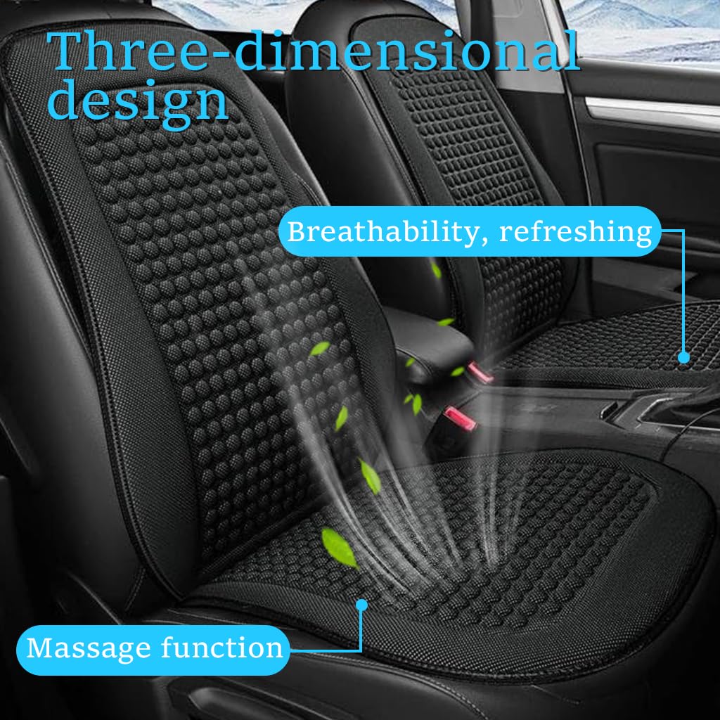 STHIRA Cooling Seat Pad for Cars with Massage Backrest and Non Skid Ice Silk Design | Universal Fit