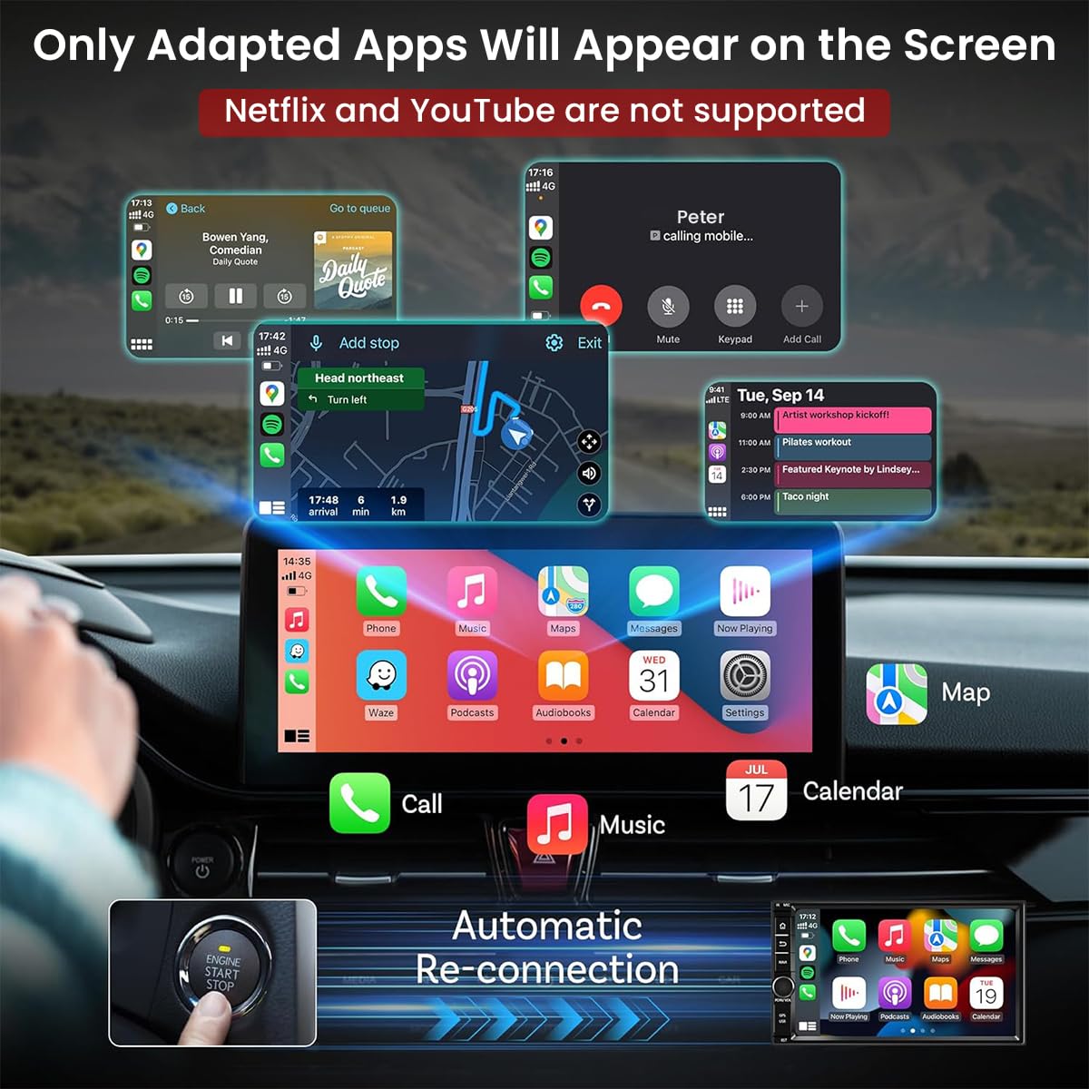 Zitronix Wireless CarPlay Adapter with Bluetooth 5.2 and Dual Band WiFi | Aluminum Alloy Housing