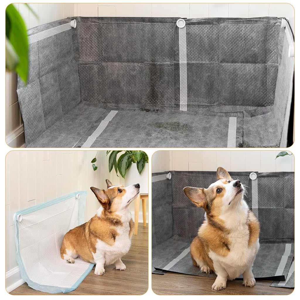 Qpets Dog Pee Pad Holders for Floor and Wall with Magnetic Clips | 2 Pcs Reusable Set