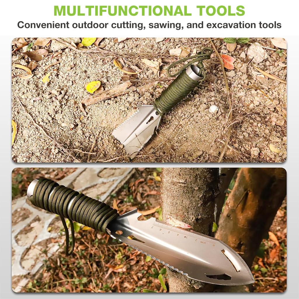 HASTHIP Gardening Shovel for Outdoor & Camping Use with 9 in 1 Tools and Ergonomic Handle | Stainless Steel Multi Tool
