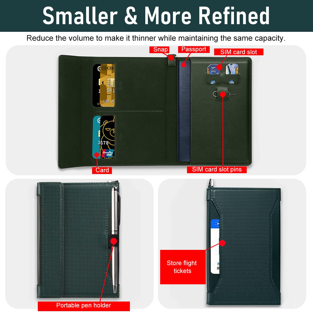 Zibuyu Passport Cover for Travel with RFID Blocking and Magnetic Closure | PU Leather Holder for Men