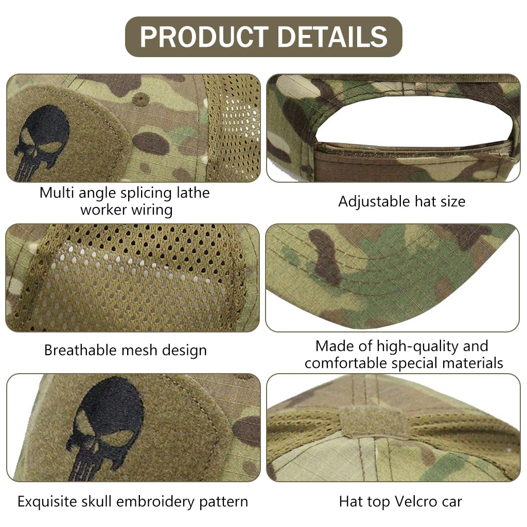 GUSTAVE® Sport Baseball Cap Outdoor Men's Cap Fashion Camouflage Breathable Mesh Fabric Lightweight Outdoor Tactical Sun Cap