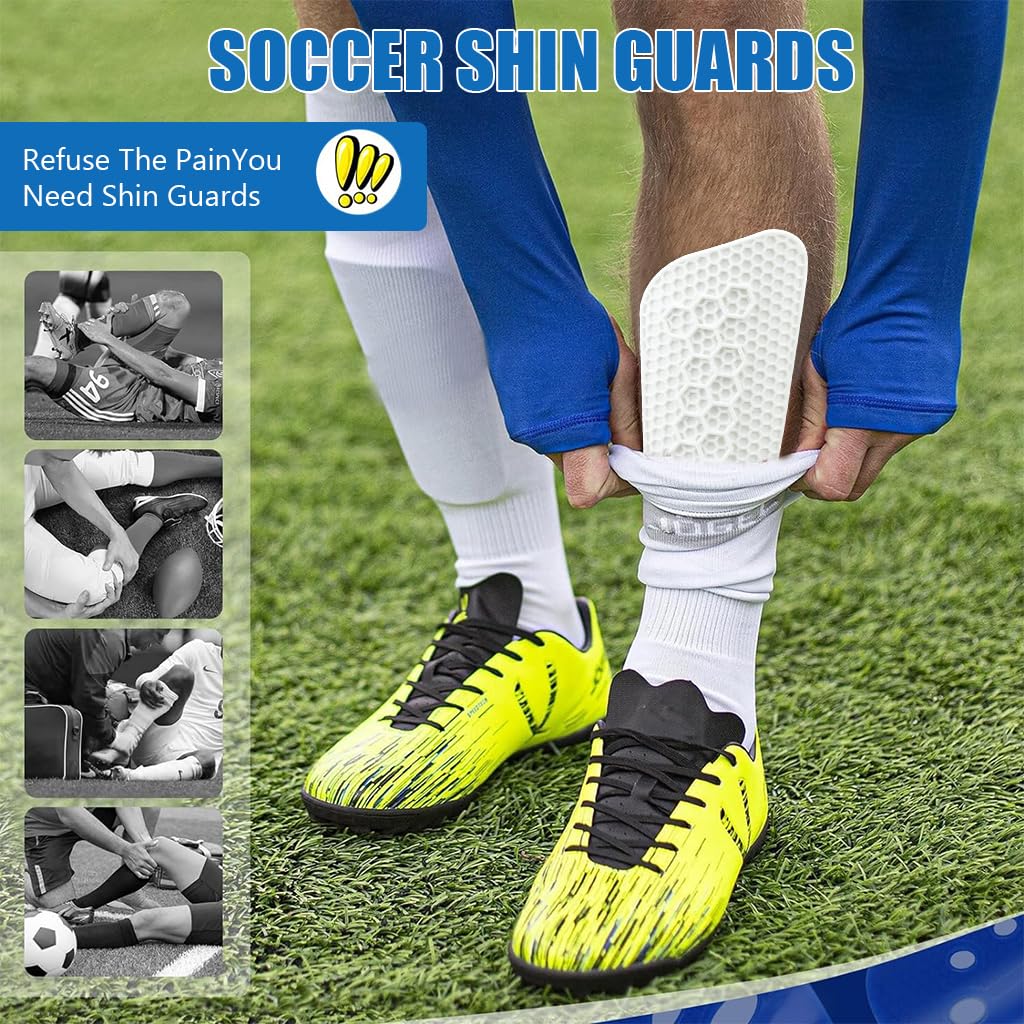 Proberos Silicone Shin Guards 4PCS for Adults and Teens with Honeycomb Construction | Anti-Impact