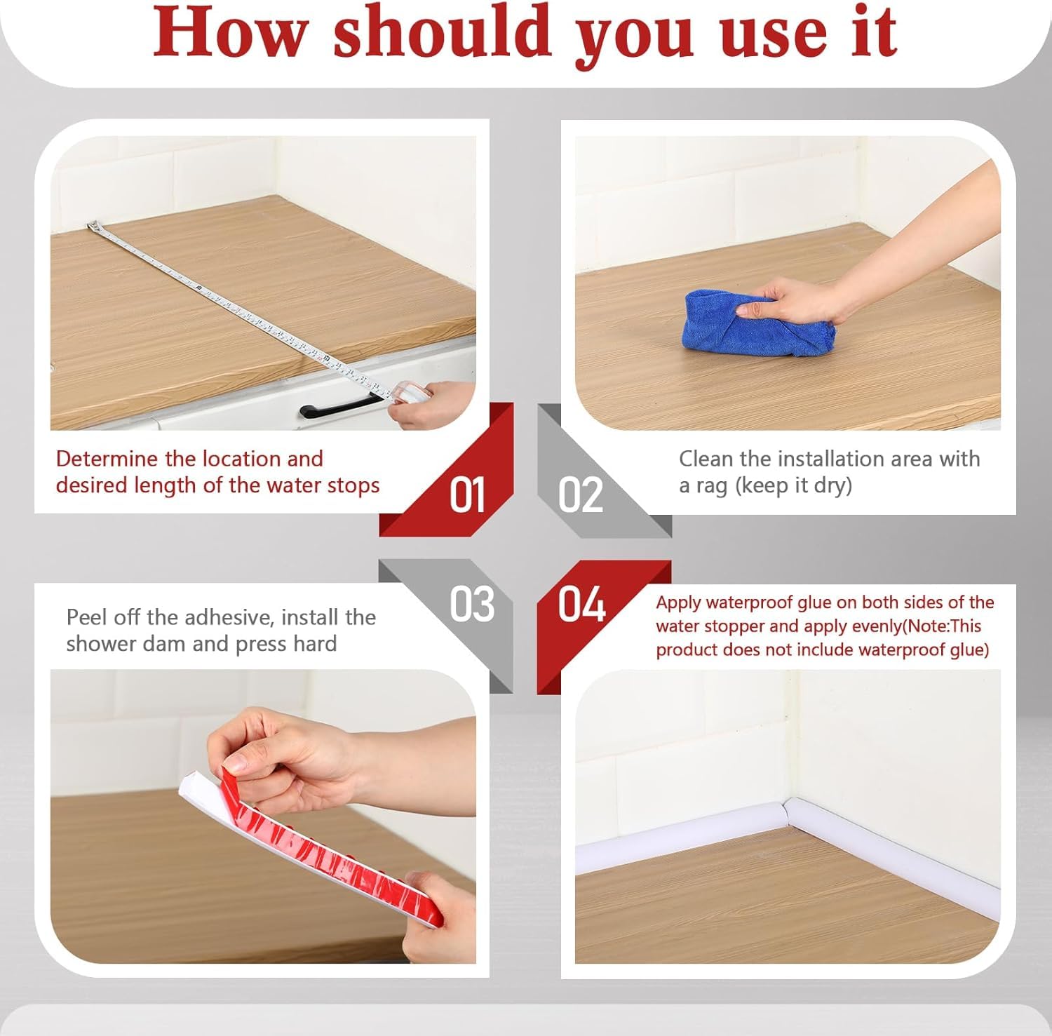 HASTHIP Flexible Quarter Round Molding for Bathroom and Kitchen | 2m PVC Self Adhesive White Trim