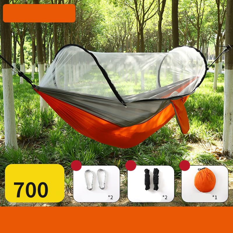 Proberos® Tree Hammock Outdoor Sleeping Hammock Sleeping Bed, 660lbs Loading Capacity, Packable Ultralight Parachute Nylon Hammock, One-Piece Mosquito Net & Drawstring Pouch, with Installation Kit