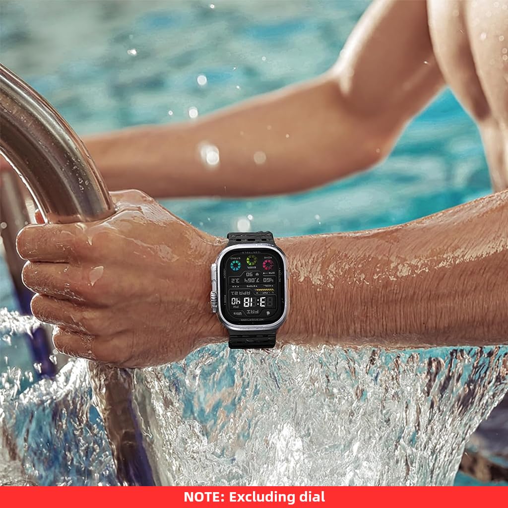 ZORBES Compatible Apple Watch Band for Sports with Magnetic Pin and Tuck Closure | 49mm Silicone Strap for Men and Women