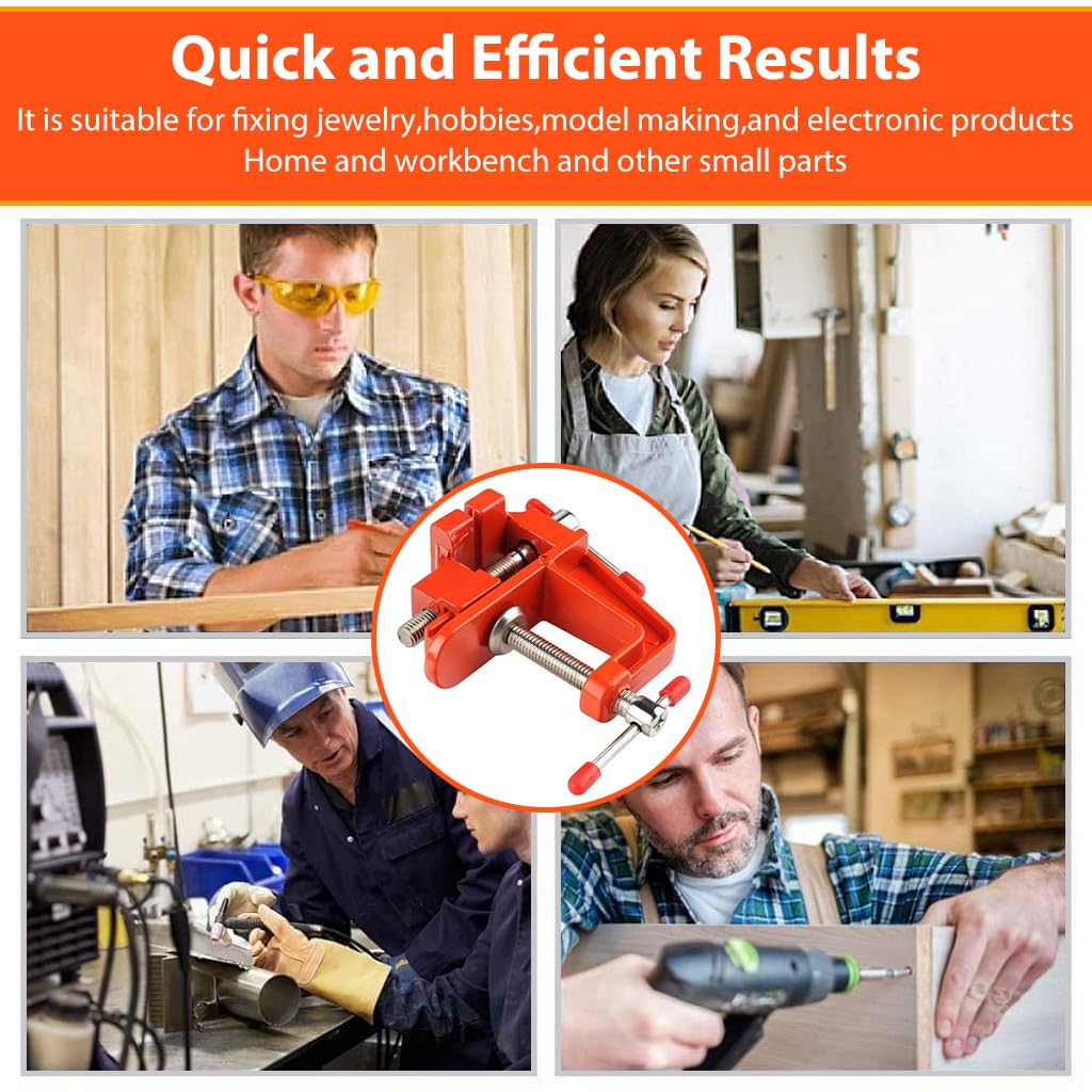 Serplex Mini Jeweler Table Clamp for DIY Crafts with Adjustable Knob and Swivel Screw | Portable Bench Vise for Jewelry Making