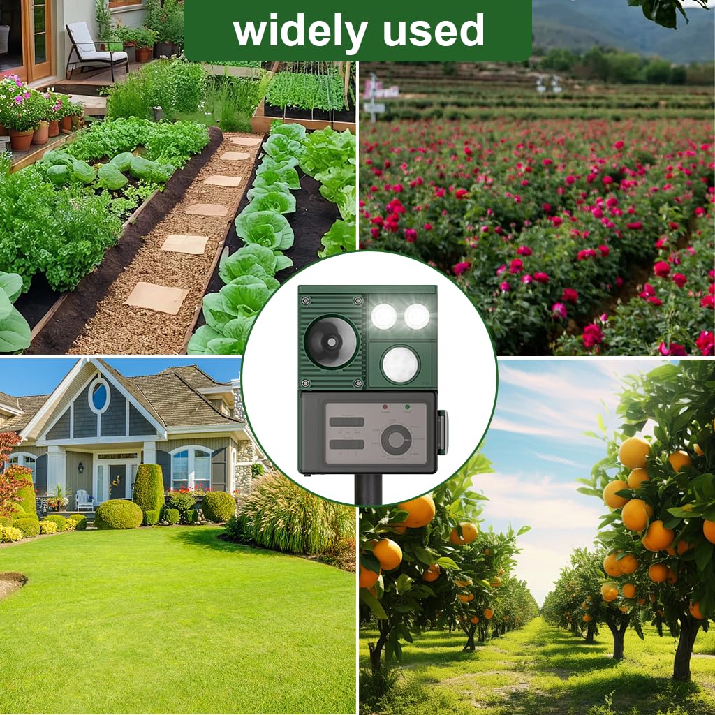 HASTHIP Solar Animal Repellent for Mice Rodents and Birds with IPX4 Waterproof Dual Alarm Mode