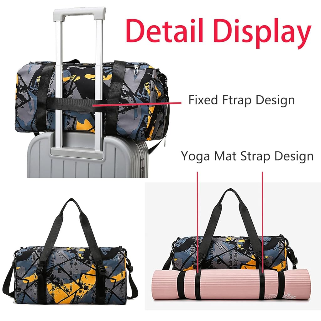 GUSTAVE® Dry Wet Separation Gym Bag Yoga Bag with Independent Shoe Compartment