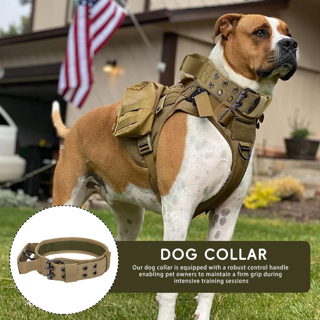 Qpets Dog Collar for Large Breeds featuring Control Handle & Metal D Ring | Reflective Nylon 75 cm