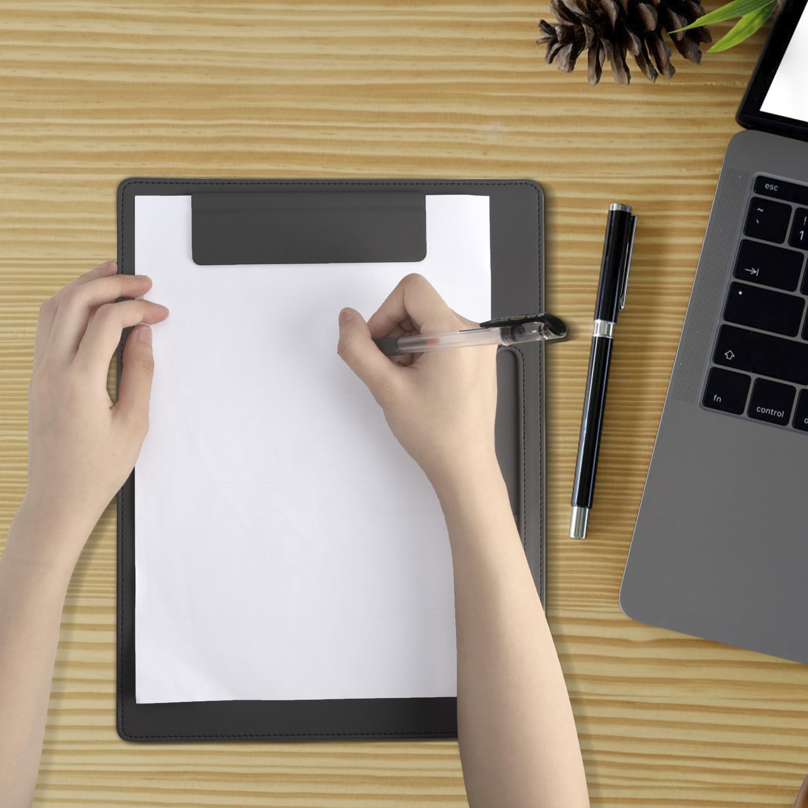 ZIBUYU A4 PU Leather Clipboard for Office and School with Foldable Design and Pen Holder