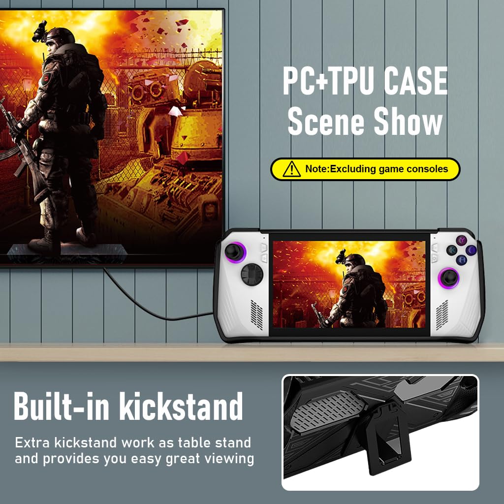 Rog Ally Case with Folding Kickstand and Back Heat Dissipation | TPU Protective Cover