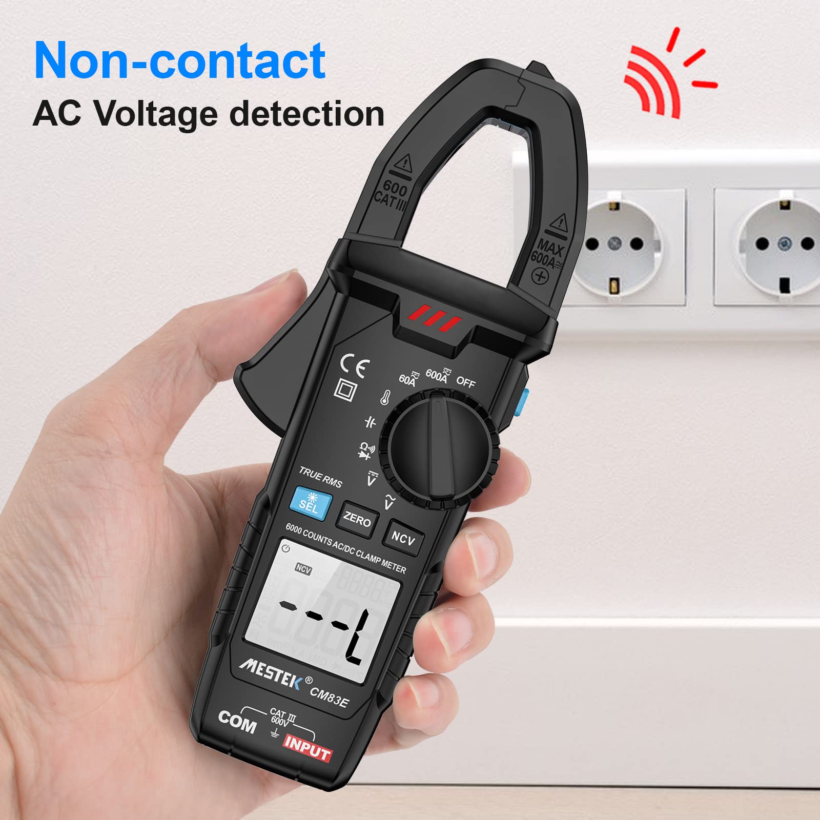 Verilux® Multimeter Digital Clamp Meter AC DC Digital Voltmeter Auto-ranging NCV Amp Ohm Volt Meter Measures AC Current, AC/DC Voltage, Capacitance, Resistance, Diodes, Continuity Frequency Electrican Tools