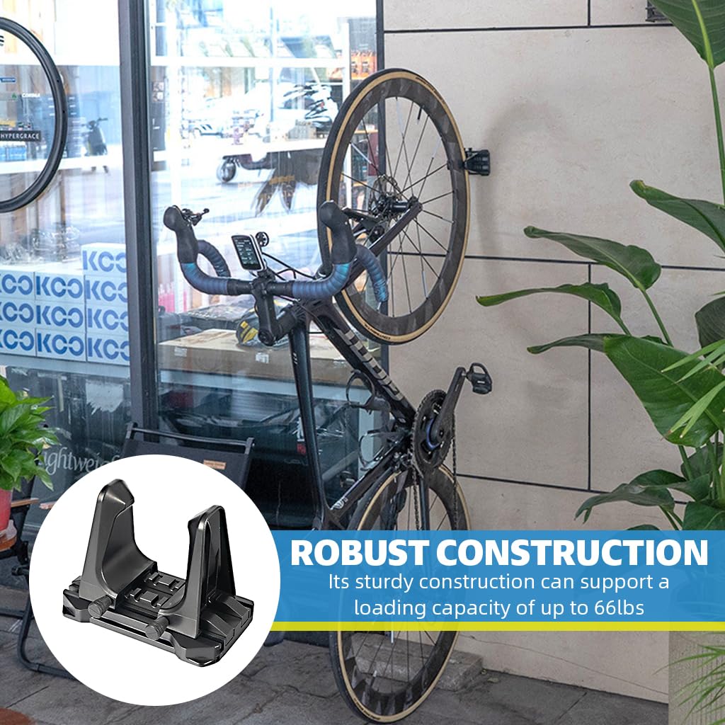 Proberos Wall Bike Rack with 66lbs Load Capacity and 15–71mm Adjustable Width | Space-Saving Mount for MTB and Kids Bikes