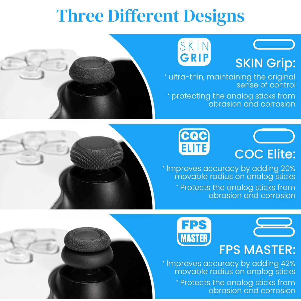 ZORBES Thumb Grips for PlayStation Portal with Ultra Slim Silicone Snug Fit | 3 Pairs
