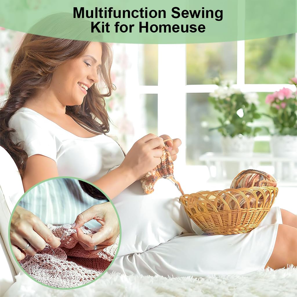 ELEPHANTBOAT Sewing Kit for Home and Travel Use featuring Portable Case and Essential Tools