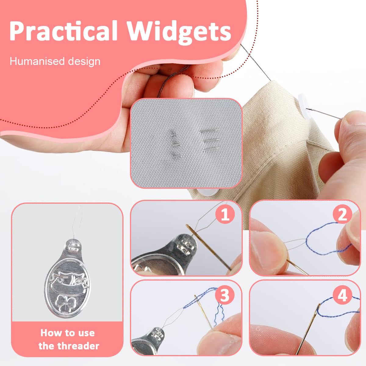 ELEPHANTBOAT Pocket Sewing Kit for Travel and Home Repairs with 2 Sets and 8-Color Threads