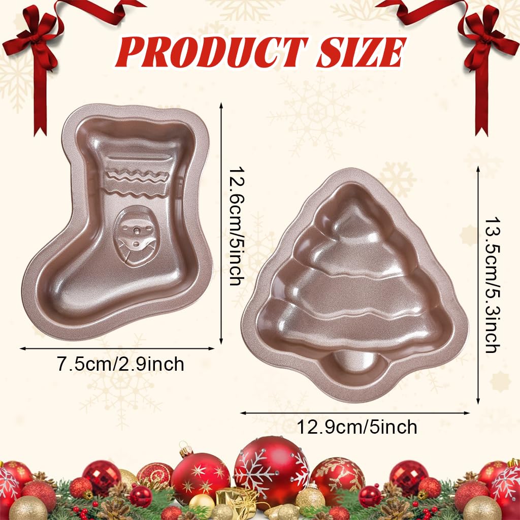 Supvox Christmas Boots Shape Mini Cake Pan featuring 5.3 in Pie Molds in Bronze Color
