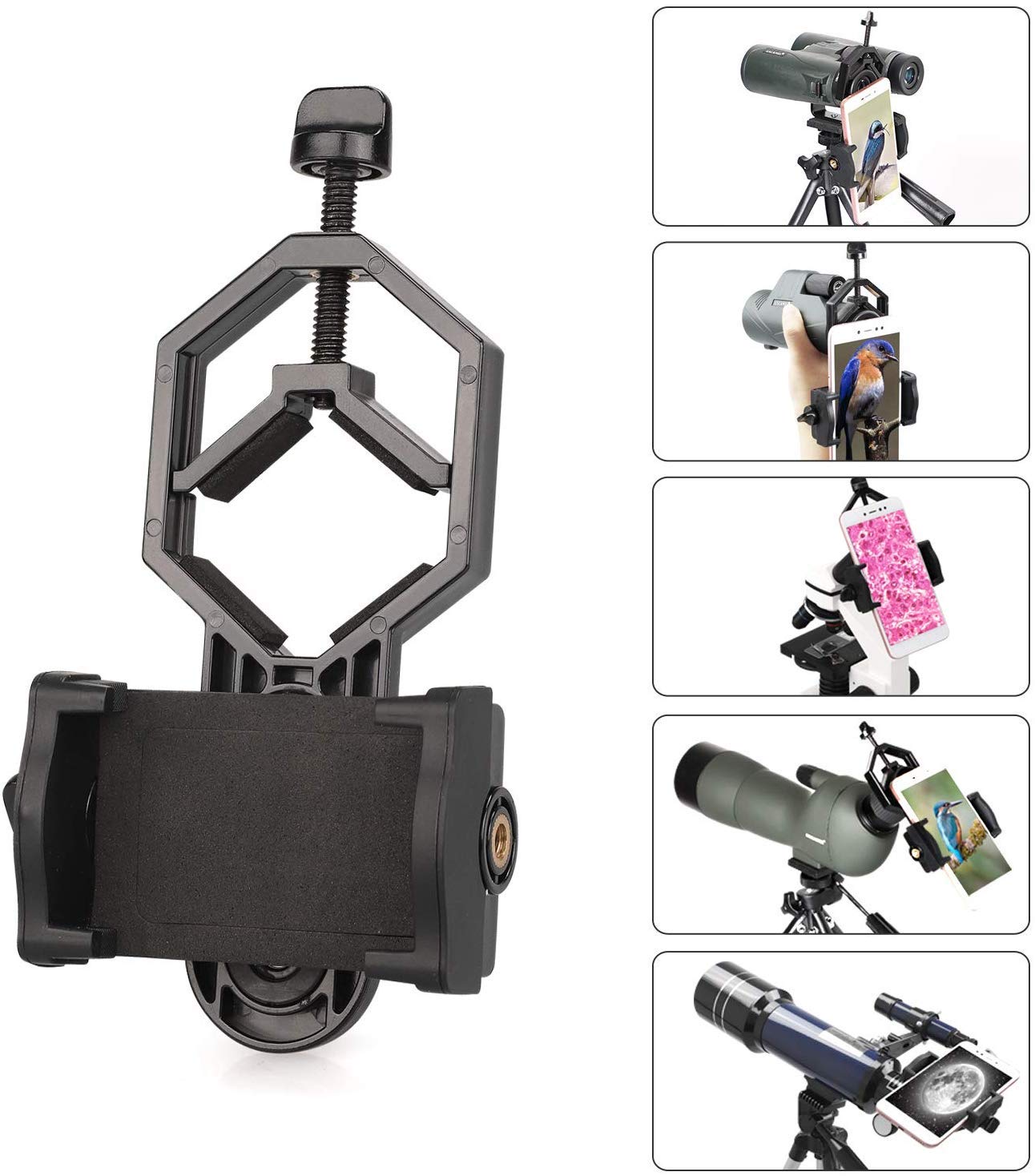 ELEPHANTBOAT  Metal Telescope Spotting Scope Camera Mobile Phone Mount Holder Bracket Clip