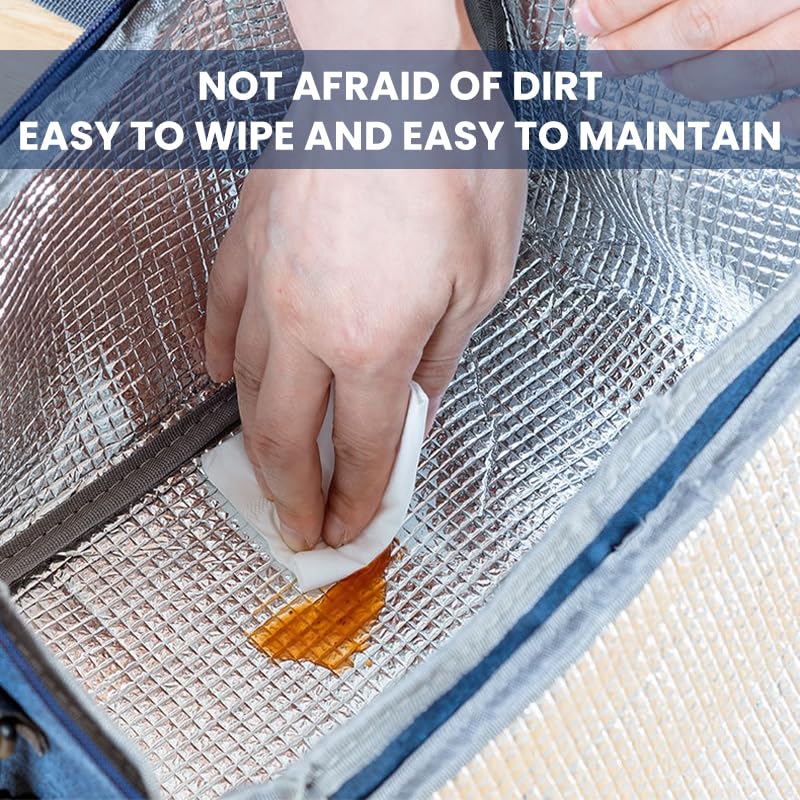 HASTHIP Insulated Lunch Bag for Work and Picnic with Handle & Shoulder Strap 26x17x18cm Blue