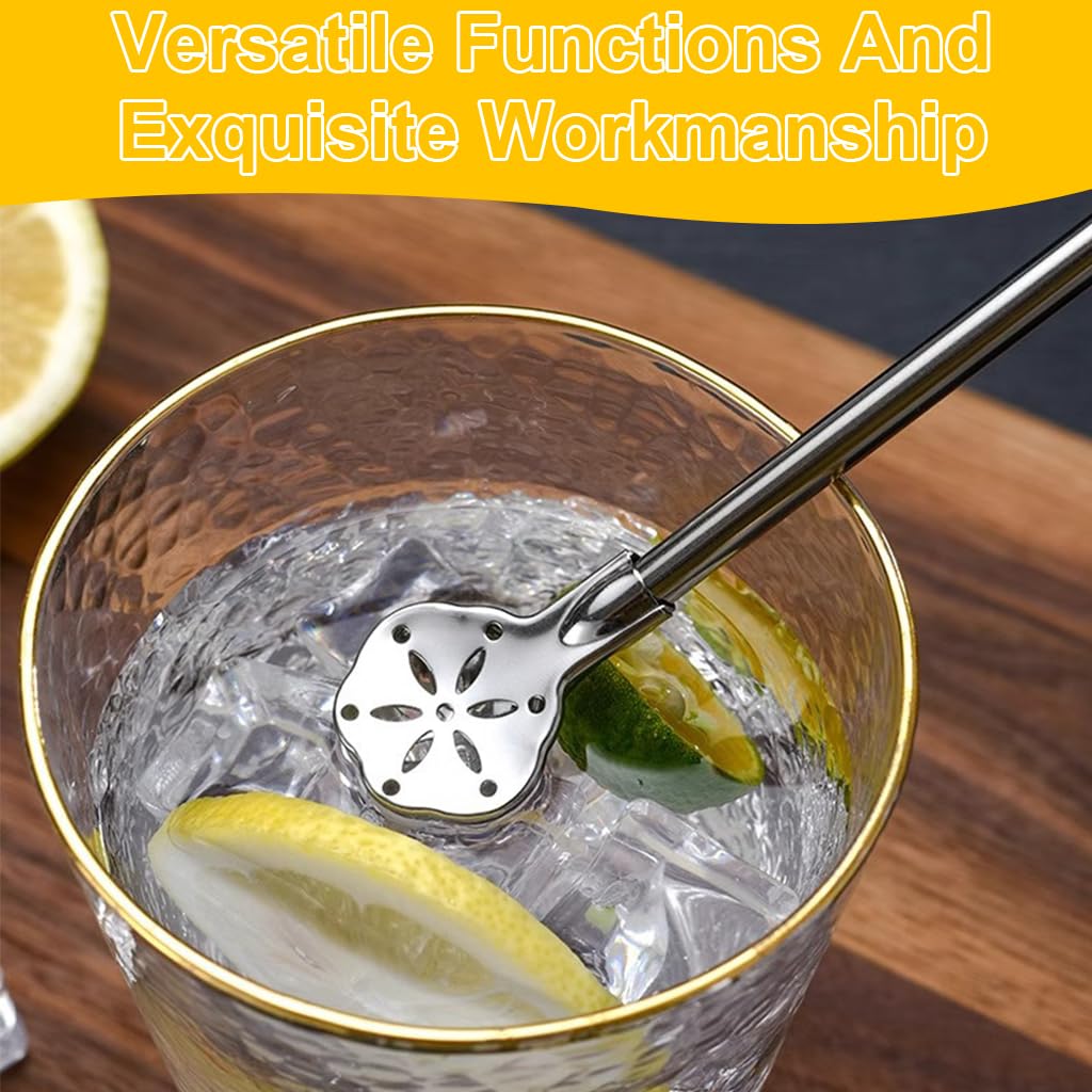 Supvox Reusable Straws for Smoothies and Milkshakes 7 in 2 Pack with Detachable Scoop Heads