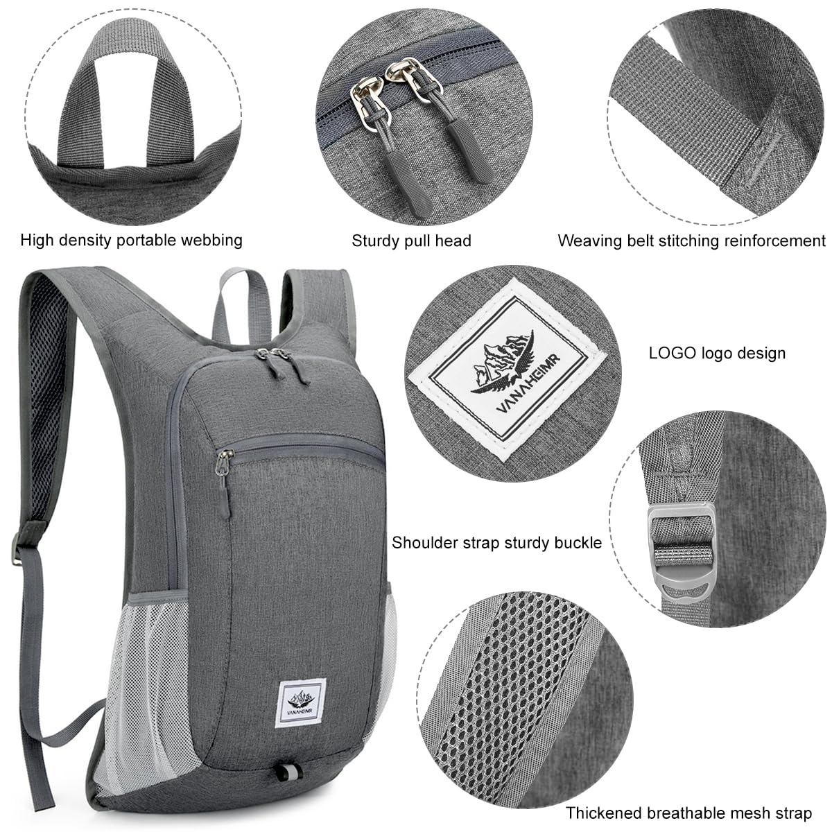 Optifit Ultra Slim Outdoor Backpack for Hiking with 10L Capacity and Foldable Design