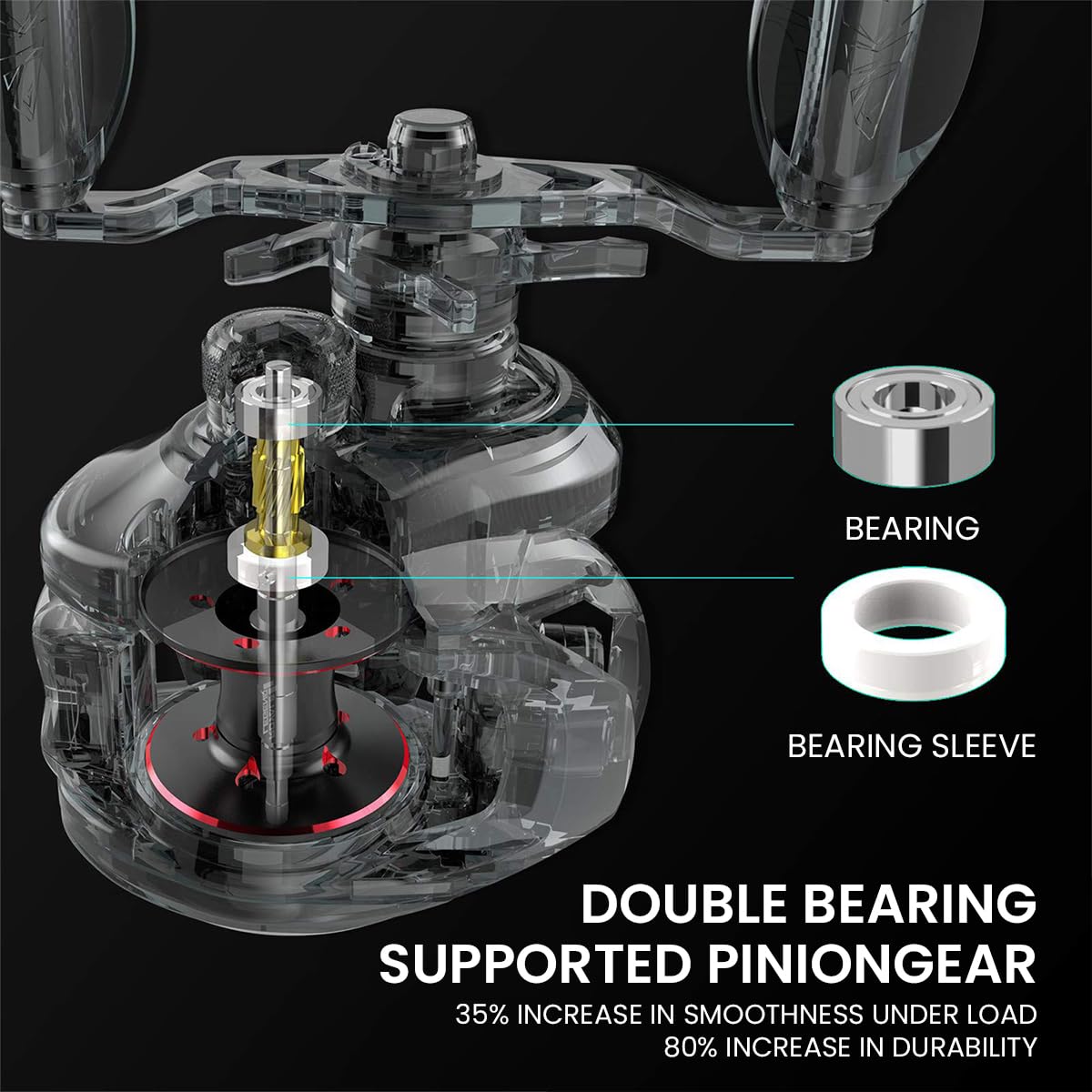 Proberos Baitcasting Reel for Left-Handed Anglers with 7.2:1 Gear Ratio and Magnetic Brake System