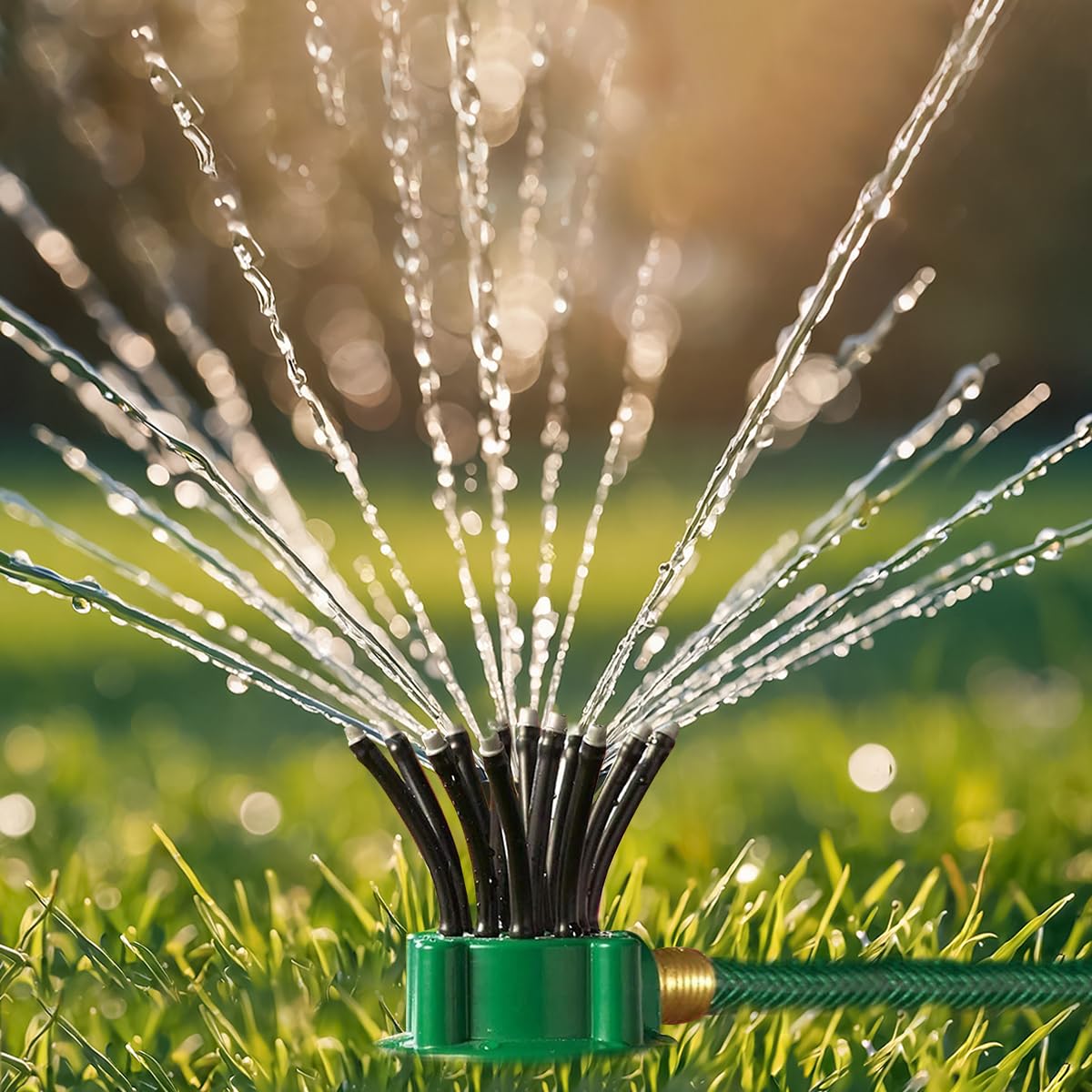 HASTHIP Garden Sprinkler for Lawn and Plant Watering with 12 3‑Hole Pipes | 360° Coverage