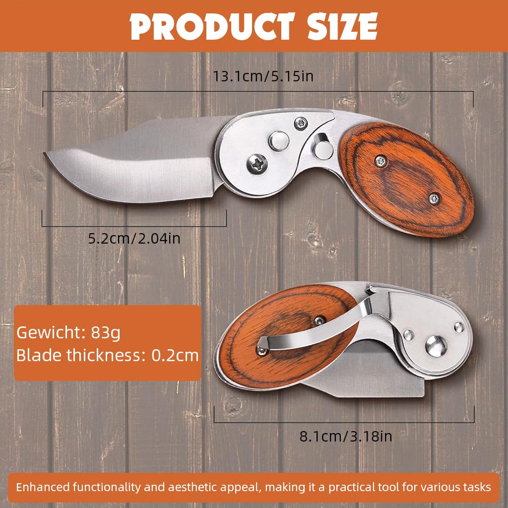 ZIBUYU Pocket Cutter Portable Mini Folding Cutter Stainless Steel Cutter Multi Purpose Outdoor Carry On Cutter with Safety Lock Box Opener Self Defence Tool Camping Gadget Emergency Tool