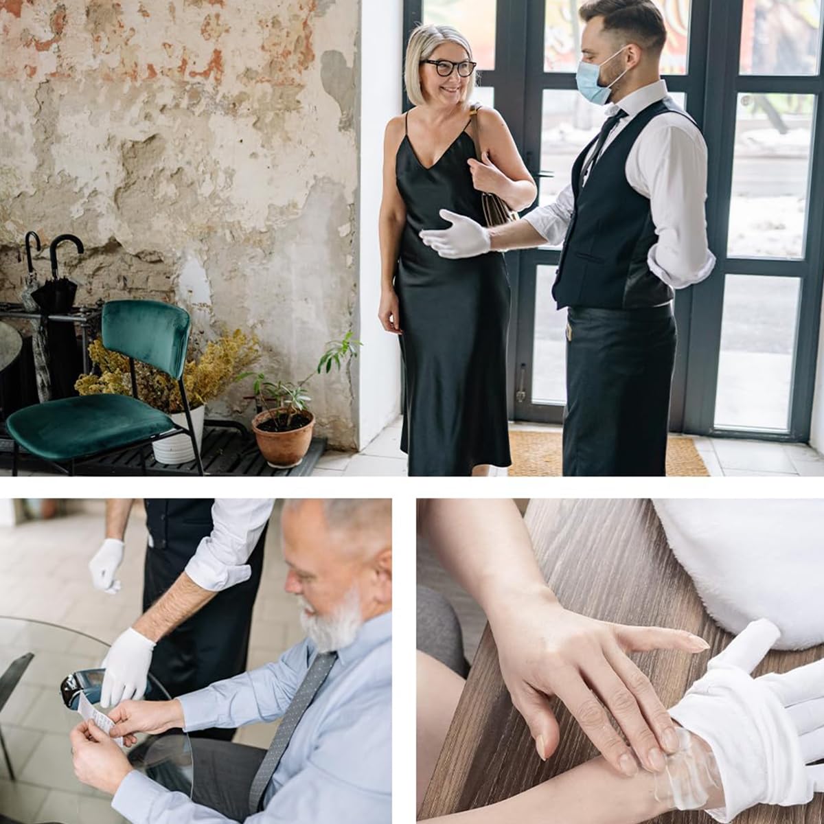 White Cotton Gloves for Artwork and Jewelry Inspection featuring Breathable Comfort | 12 Pairs