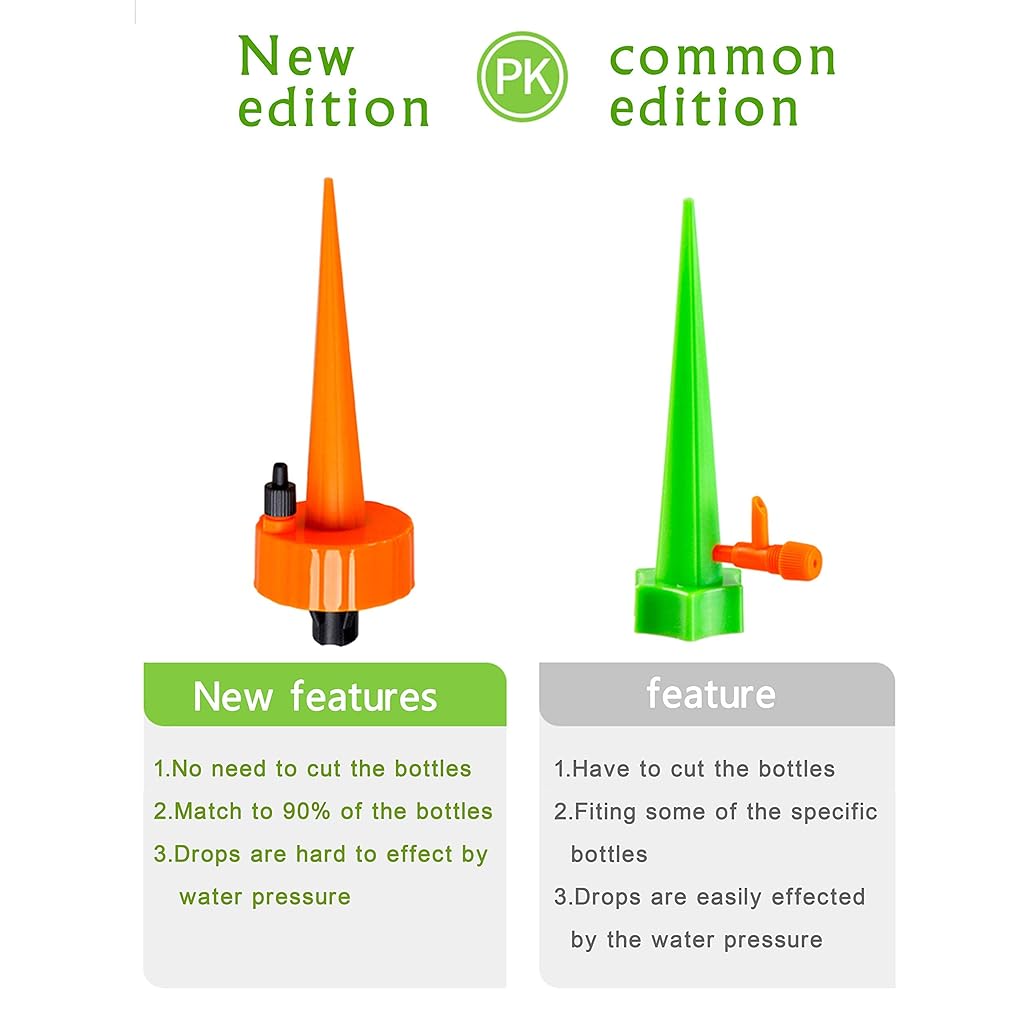 HASTHIP® 12 Pcs Drip Irrigation Kit, Automatic Self-Watering Spikes for Home Garden, Pots, Office Plants, Adjustable Slow Release Water Dropper System, Easy DIY Plant Watering Solution