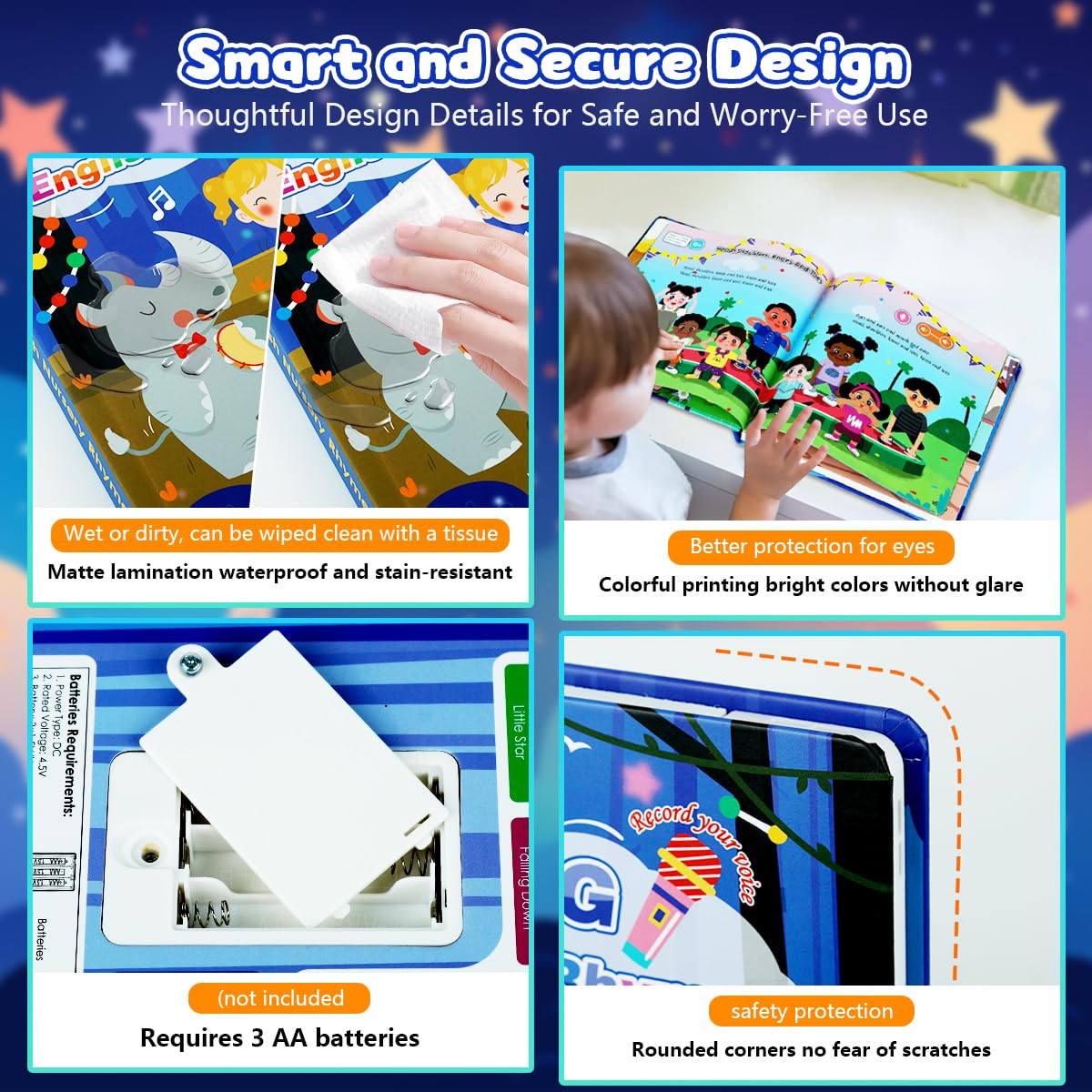 SNOWIE SOFT Intelligent Book for Kids with 30 Pages and Audio Buttons | Educational Sound Toy for Toddlers 2–5 Years