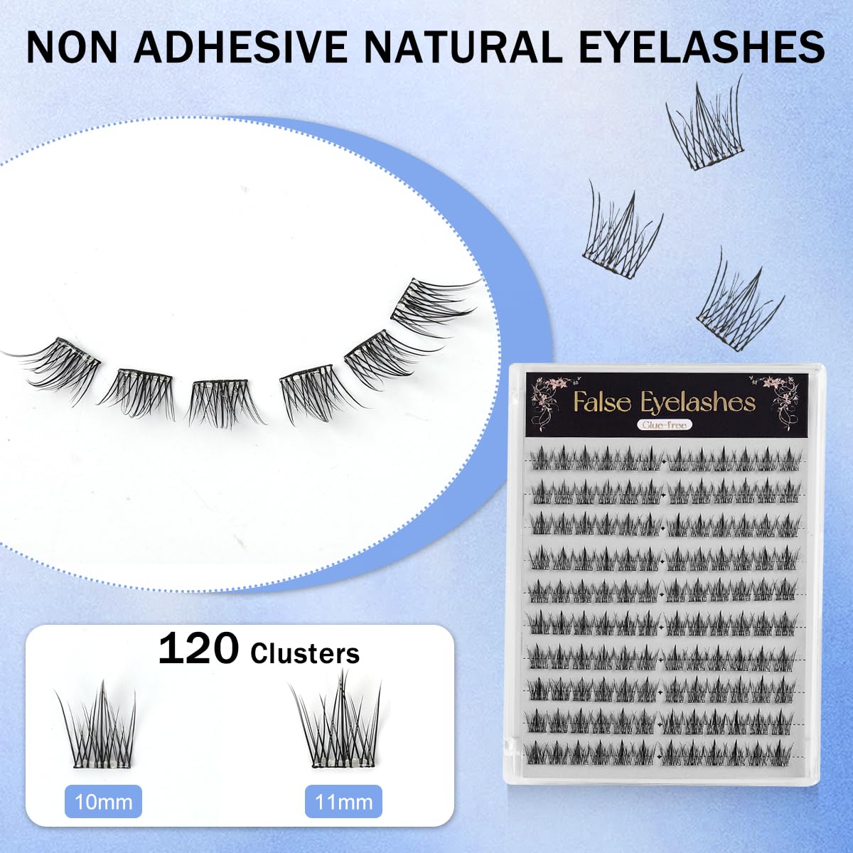 MAYCREATE False Eyelashes for Natural 3D Look with 80 pcs D Curl Faux Mink Lashes | Easy Application