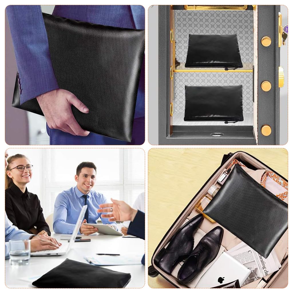 Climberty Fireproof Pouch 9.4x13.8 in for Document Protection with Heat and Water Resistance | Zipper Closure