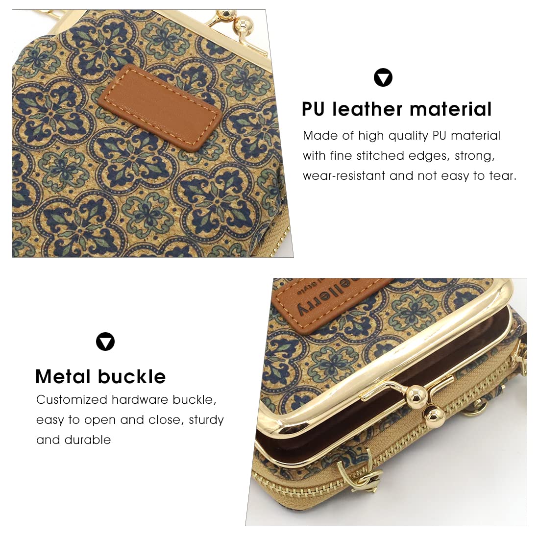 PALAY Crossbody Phone Bag for Women with 19x11x5cm Multi Layer Storage | PU Leather Sling Purse